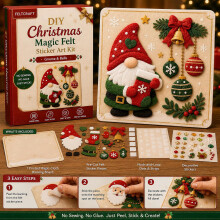 Zestaw na prezent świąteczny z filcowymi rękodziełami w kształcie pingwina dla dzieci w wieku 3-6 lat | Zestaw naklejek wie