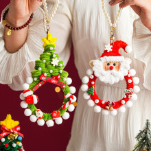 Adornos navideños colgantes, decoraciones de fieltro, dije para bolsa de regalo de Navidad, decoración navideña rústica, kit