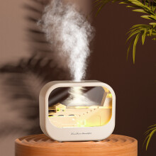 Stille aromatherapie luchtbevochtiger met sfeerverlichting – 250 ml grote tank, essentiële olie diffuser met 3D-nachtlampje