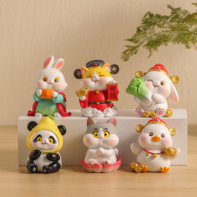 Regalos navideños perfectos para rellenar calcetines y Navidad: paquete de 6 figuras de animales adorables de la suerte – Mi