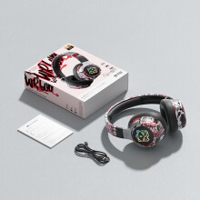 Auriculares inalámbricos Bluetooth Graffiti – Auriculares supraaurales con micrófono integrado y luz LED | Compatibles con t
