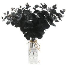künstliche Eukalyptuszweige, 35 cm lange Eukalyptusblätter und -zweige für DIY-Blumenarrangements, Seidenblumen für Halloween