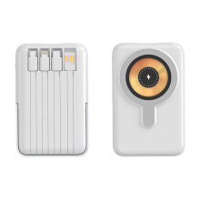 (Branco) Power Bank Magnético Sem Fio 10000mAh com Carregamento Magnético Sem Fio, Carregador Rápido para Celular, Acessórios