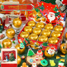 Weihnachts-Überraschungsbox: 12 goldene Apfel-Spielzeuge | Überraschungs-Mini-Weihnachtsfiguren | Interaktives Spielzeug für