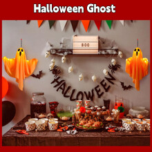 decorações de Halloween, kit de iluminação de fantasmas fofos para pendurar de 50 cm com decoração LED, faça você mesmo para