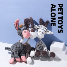 (3 peças) 3 peças de burro robusto e indestrutível, brinquedos de pelúcia para cães que gostam de mastigar, brinquedo de pelú