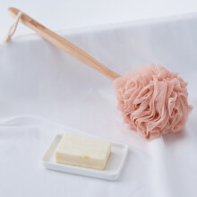 Loofah shower back scrubber with handle for shower sponge (blue)
