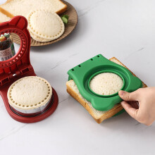 Confezione da 2 taglia-sandwich e sigilla-panini – Pressa per pane rotonda a forma di orsetto per bambini | In acciaio inoss