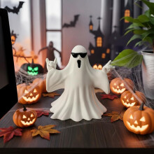Halloweenska figúrka ducha, strašidelná živicová soška ducha, vtipné roztomilé ozdoby duchov na halloweenske dekorácie, dekor