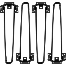 4 Pack Folding Hairpin Table Legs 52cm Height, Heavy Duty Black Iron Coffee Table Legs with Rubber Sole - Practical Choice for Home
