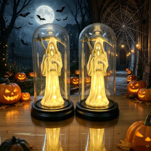 Halloween 2-balenie žiariacich sklenených ozdôb s motívom smrti | Stolová dekorácia na sviatočnú párty, kreatívny darček