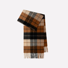 Cachecol xadrez 100% lã pura – 180x30cm | Cachecol de inverno quente e macio | Presente de Natal perfeito para esposa e famí