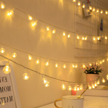 Sfera di cristallo da 3 m con 20 LEDLuci decorative | Bianco caldo a batteria per albero di Natale | Luci fatate da appendere