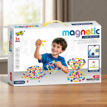 Conjunto de 100 peças de blocos de construção magnéticos – Brinquedo faça-você-mesmo com varetas e bolas magnéticas para cri