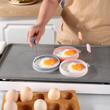 2er-Pack Silikon-Eierringe mit Griffen – Antihaftbeschichtete Formen für Spiegeleier und Pfannkuchen zum Frühstück | Hitzebe