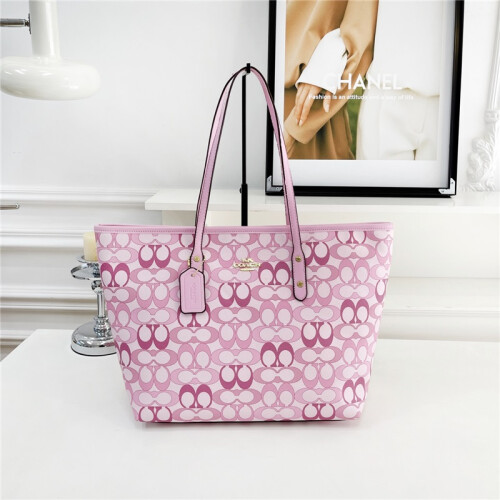 (Pink) Simple open old flower tote bag