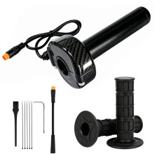 Ebike Full Twist Throttle Grip for TST R002 , 3 Pin Ebike Throttle Kit with Adapter for Jasion,Macfox, HappyRun, Heybike