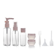 Travel Bottle - Set of 8 Empty Travel Bottle Container, Small Plastic Refillable Empty Bottles for Travel Cosmetics and Toiletries, with Storage Bag