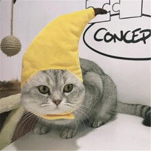 A banana-shaped cat hat that can be used for pet parties, pet decoration, Pet Supplies, Gift for Cat Lovers, Indoor Cat Essentials
