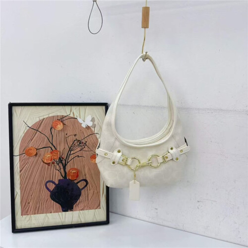 (White) Presbyopic print horsebit small bag