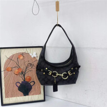 (Black) Presbyopic print horsebit small bag