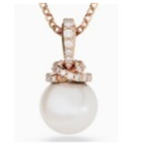 (Twisted pearl rose gold necklace) Devil's Eye Necklace, Dynamic Tassel Swan High Sparkle Austrian Crystal Necklace