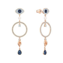 (Tarot Hand Devil Stud Earrings) Evil Eye Necklace, Cubic Zirconia Tassel Swan Pendant Jewellery Gift for Her