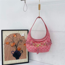 (Pink) Presbyopic print horsebit small bag