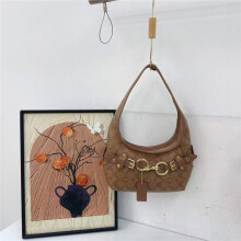 (Brown) Presbyopic print horsebit small bag