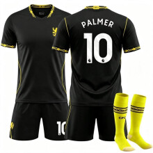 (Matches the image, M) Enzo Fernandez 8 Palmer 10 Rogers 17 Chelsea Away Black Football Jersey 2024/25 Fan Edition
