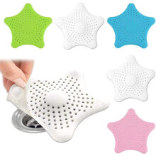 6 Pack Star Shape Shower Drain Lint Trap 13cm Silicone Sink Hair Catcher with Strong Suction Cups for Bathroom for Home Kitchen and Daily Use