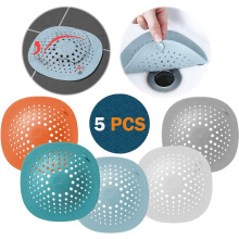 5 Pack Shower Drain Hair Trap with Suction Cups Silicone Sink Strainer Stopper for Bathroom Tub Kitchen and Floor for Home Kitchen and Daily Use