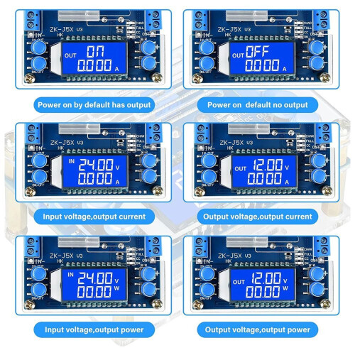 Adjustable Buck Converter 6.5-36V to 1.2-32V 5A Step Down Power Supply with LCD Display, 2-Pack 2