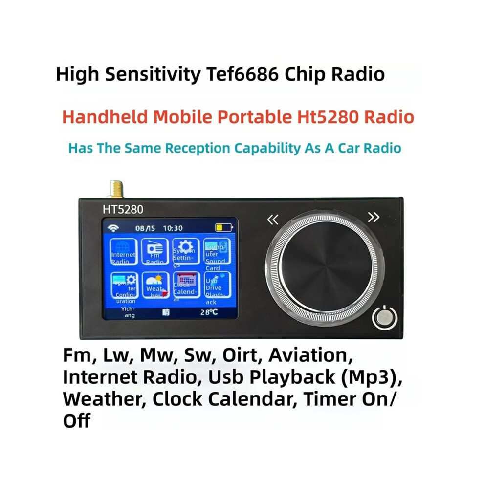 Clock Sound Image HT5280 Internet Radio TEF6686 Full Band Radio Aviation Radio FM ...