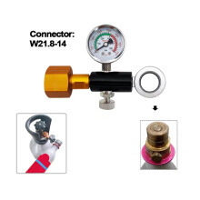 Refilling Adapter for Quick Connect Cylinder to W21.8 / CGA320 CO2 Tank,with 3500 Psi Pressure Gauge W21.8