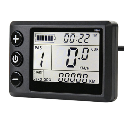 S866-2 LCD Meter 24V 36V 48V Electric Bicycle Display Panel with Ordinary Connector for E-Bike Modification