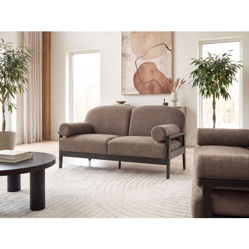 Beliani Sofa 2 Seater PILARNE Fabric Brown 1