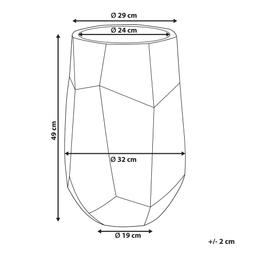 Beliani Plant Pot ENSTAL 32 cm Grey 2