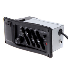 Piezo Pickup EQ-7545R, Acoustic Guitar Preamp Equalizer Tuner, Built-in Digital Tuner 4-Band EQ for Acoustic Guitar