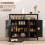 Homcom HOMCOM Industrial Kitchen Sideboard with Open Shelf & 2 Cabinets, Black 4
