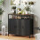 Homcom HOMCOM Industrial Kitchen Sideboard with Open Shelf & 2 Cabinets, Black 9
