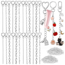 DIY Keychain Making Kit Key Chain Lobster Clasps Extension Chains Jump Rings for Making Handmade Jewelry and Bag Charms