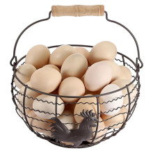 Panier à Œufs de Ferme de 20 cm (8 Po) pour Ramasser les Œufs, Panier à Œufs en Fil de Fer pour la Cuisine sur le Comptoir