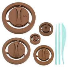 5+3P Pottery Foot Tool with Shaping Tool, Clay Foot Shaper 5 Dia 3.94", 3.15", 2.36", 1.57", 1.18", PLA Plastic