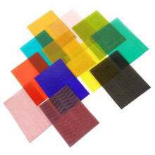 12 Sheets Colorful Fused Glass Art - DIY Kiln Fused Glass for Jewelry Making, Crafts, Sun Catchers & Home Decor B