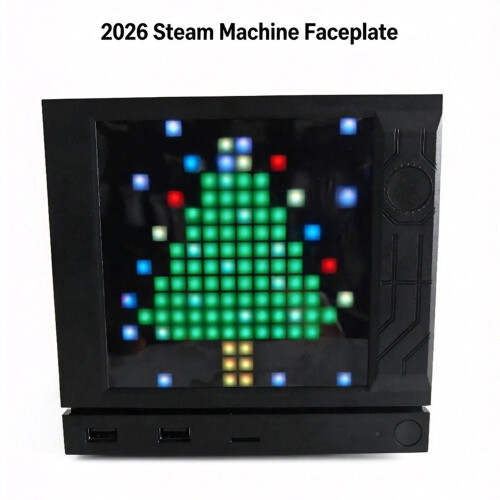 For Steam Machine Game Console Magnetic Faceplate Replacement Pixel Display Screen Panel Front Cover Accessory 2
