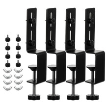4 Piezas Abrazaderas Metálicas para Escritorio,Abrazadera para Tablero Perforado,Soportes Montaje Tablero Perforado,Soportes Fijación para