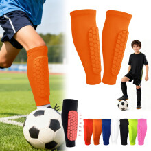 Football Shin Pads Guards for Boys Girls, Shin Guards for Defender Honeycomb Compression Sleeve for Superior Impact Absorption, Elastic Breathable Kn