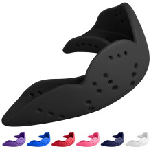 SISU Mouth Guard Aero - Charcoal Black - Ultra Slim Gumshield for Adults & Kids - Custom Fit Rugby Gum Shield- A Remouldable Sports Mouthguard for Box