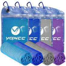 YQXCC 4 Pack Cooling Towels, 120x30 cm, Ice Cool Microfibre Towel for Neck